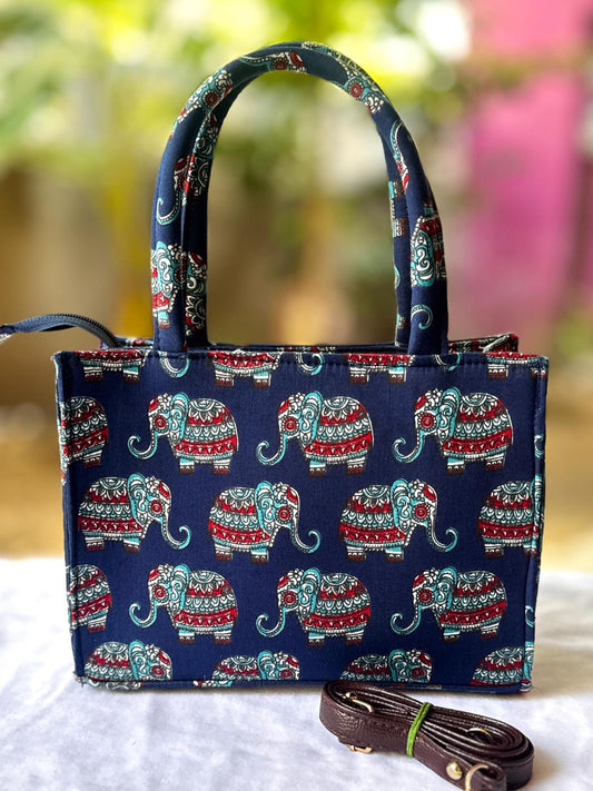 Block Printed Box Sling Bag